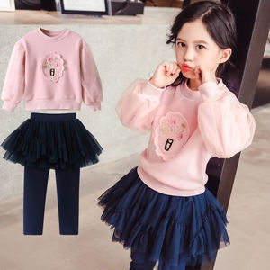 Ensemble de robes africaines en laine pour enfants, robes à fleurs pour filles, leggings avec jupe, fabrication chinoise - Product Image 3