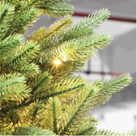 Künstlicher Weihnachtsbaum mit warmweißen LED-Lichtern, faltbarem Ständer, für drinnen, Weihnachtsdekoration, Wohnzimmerdeko