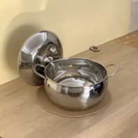 Marmite à Soupe en Acier Inoxydable en Forme de Pomme, Faitout Épais Domestique pour Cuisinière à Induction, Batterie de Cuisine