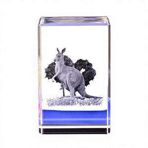 Bloques de Cristal K9 de Alta Calidad, Tallados con Láser 3D, Coleccionables de Moda, Varios Modelos de Animales: Canguro, Oso, Elefante - Product Image 3