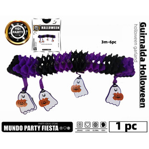 Ghirlanda appesa di Halloween con fantasmi stampati per decorazioni per feste articolo #75073