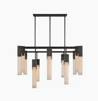 Lustre LED Covet à hauteur réglable, en albâtre, pour salle à manger