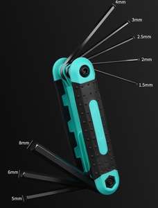 8 pièces Portable pliant Mini hexagone intérieur métrique jeu <span class=keywords><strong>de</strong></span> clés à douille personnalisable multifonctionnel Support OEM - Product Image 6