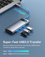 USB-C Adapter 4K 60Hz Dockingstation mit 7 Anschlüssen USB-A PD 100W TF/SD-Kartenleser für iPhone 15/Mac/PC/Steam Deck/Rog