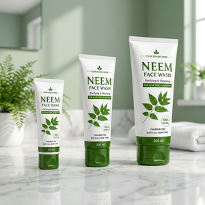Gel nettoyant pour le visage au neem 100% naturel sans paraben 200ml Enfants Adultes (à l'exception des nouveau-nés) Acné Éclaircissement de la peau Hydratant - Product Image 1