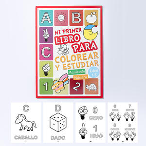 Alfabeto español números dibujo aprendizaje educación temprana palabra cognitiva libro para colorear libro de aprendizaje para niños - Product Image 4