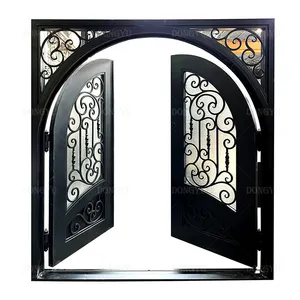 Bavaria Beat продавец, Двойная Передняя Главная арочная наружная дверь из кованого железа, Современный экран, изысканно спроектированная современная дверь для виллы