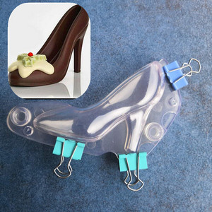 Lixsun 3 tamaños al por mayor zapatos de tacón alto hechos a mano <span class=keywords><strong>molde</strong></span> de <span class=keywords><strong>Fondant</strong></span> <span class=keywords><strong>molde</strong></span> de plástico personalizado para Chocolate y dulces - Product Image 2