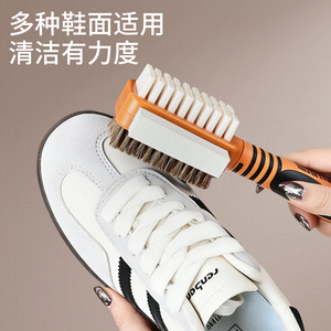Cepillo para zapatos de pelo de caballo de doble cara para limpiar zapatos deportivos de gamuza y lona - Product Image 2