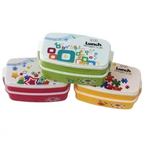Kamus Merek Kartun Kotak Bento Plastik Double Gesper Makan Kotak Makan Siang untuk Anak
