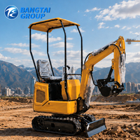 Mini-excavatrice sur chenilles diesel de 0,8 tonne, chenilles en caoutchouc, pelle hydraulique pour opérations en espace restreint