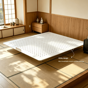 Lit flottant au design minimaliste en acier inoxydable et carbone, avec <span class=keywords><strong>pieds</strong></span> dissimulés, cadre de lit plateforme, <span class=keywords><strong>sommier</strong></span> suspendu - Product Image 1