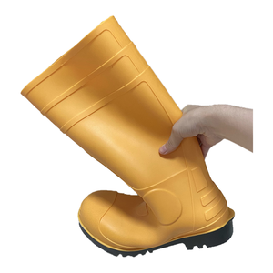 Bottes de sécurité noires pour hommes, embout en acier, anti-perforation, anti-écrasement, semelle extérieure en caoutchouc, pour l'été, les chantiers de construction, les environnements chimiques - Product Image 1