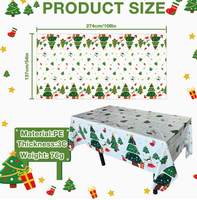 Nappe de Noël Imprimée en PE Imperméable pour Fêtes, Dîners, Maison, Extérieur, Barbecue, Pique-nique – 54x72 et 54x108 Pouces