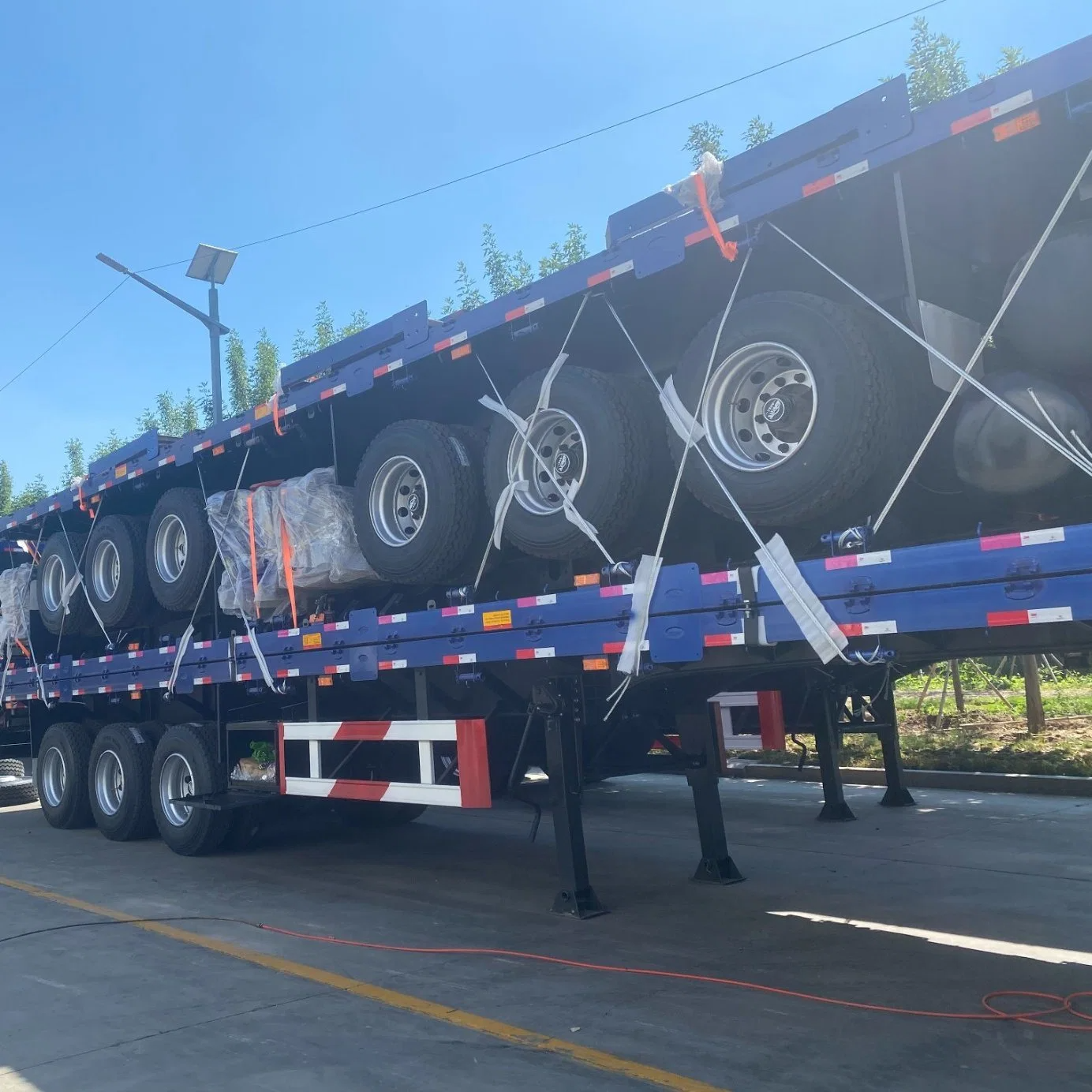 Заводская поставка, коммерческий автомобильный транспортный полуприцеп, стальной материал, 3-осный автомобильный прицеп для продажи