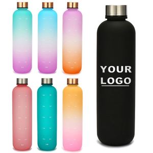 Factory Wholesale <b>Large</b> Capacity BPA-free Plastic Water Bottle Custom Time Scale Fitness Cycling Water Cup With Logo - Product Image 1