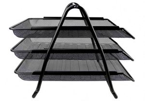Mesh Wire Desk <b>Organizer</b> <b>File</b> Holder Document Tray 3 Parts Metal - Product Image 3