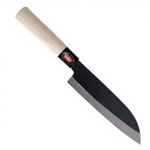Cuchillo Santoku Japonés de Acero al Carbono para Restaurantes, Multiusos, con Mango de Madera Tradicional, Ecológico, Hecho en Japón, en Oferta - Product Image 1