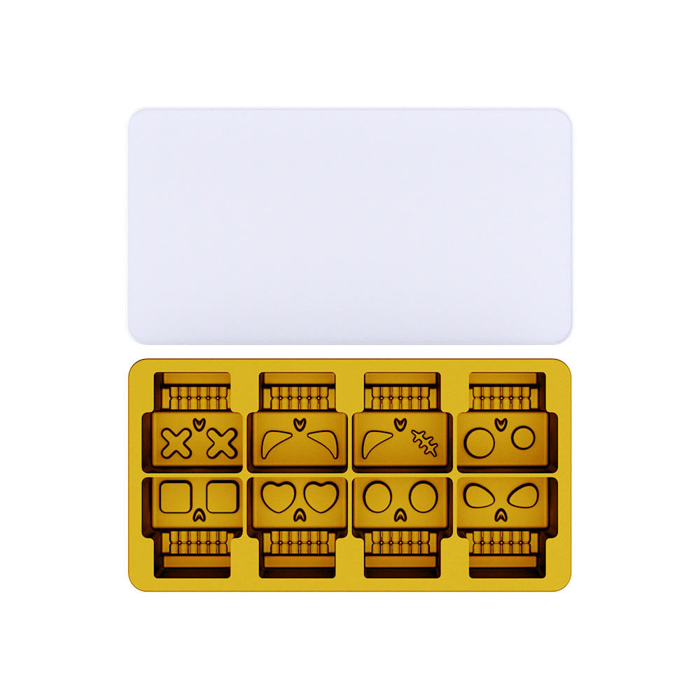 8Pcs Ice Cube Tray-Yellow