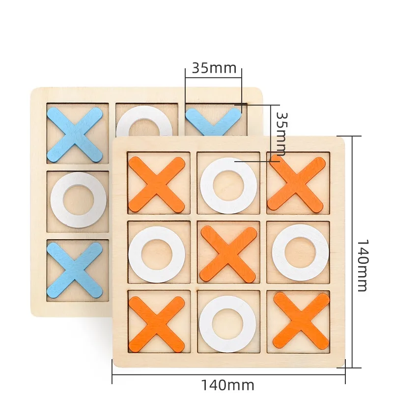 لعبة الألغاز الخشبية الأكثر مبيعًا XO لشخصين لعبة طاولة تنافسية لعبة الألغاز التعليمية المبكرة للأطفال