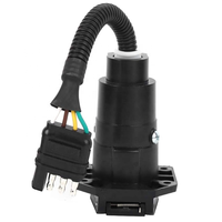 Adaptateur de feux de remorque 4 plats à 7 voies rondes NO Support de montage 4 broches Connecteur de feux de remorque côté véhicule à double sortie 7 lames