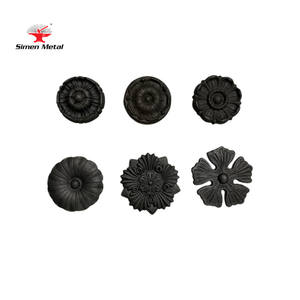 Componentes Decorativos para Cercas, Flores Ornamentales Fundidas, Flores de Hierro Forjado, Accesorios para Cercas, Flores de Acero Estampado, Inspiradas en la Naturaleza, Estilo Europeo - Product Image 3