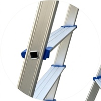 Échelle plateforme moderne légère certifiée EN131 à 3 marches antidérapante pour intérieur/extérieur avec plateau porte-outils mural décoratif