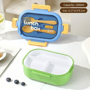 Boîte à lunch isotherme en plastique de qualité alimentaire pour étudiants et employés de bureau, portable avec compartiment alimentaire - Product Image 4