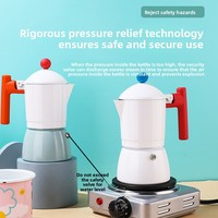 Cafetière Moka italienne portable en aluminium 150 ml 3 tasses, expresso sur cuisinière, bouilloire classique, Cafetera, OEM commercial