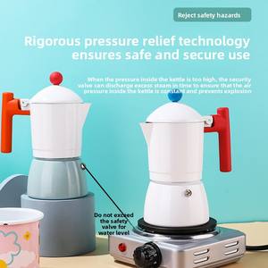 <span class=keywords><strong>Cafetière</strong></span> Moka italienne portable en aluminium 150 ml 3 tasses, expresso sur cuisinière, bouilloire classique, Cafetera, OEM commercial - Product Image 2