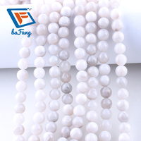 Vente en gros directe d'usine, marque Zhejiang BF, perles rondes en agate blanche de 8 mm, pierres précieuses naturelles de guérison, fabrication de bijoux DIY