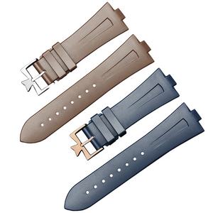 Correa de reloj de silicona de caucho natural marrón, negro y azul con hebilla Tang de cierre desplegable para correa <span class=keywords><strong>Vacheron</strong></span> <span class=keywords><strong>Constantin</strong></span> en el extranjero - Product Image 5