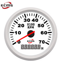 85mm tahan air Bus truk mobil mesin laut Pulse Tachometer 7000 RPM dengan lampu belakang