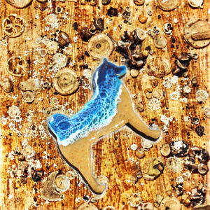 Porte-clés en bois écologique à motif vague peint, thème animal, carré vierge personnalisable, cadeau d'affaires, vente chaude, sur mesure - Product Image 3
