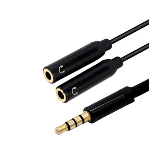 מתאם כבל סטריאו כפול 3.5 מ\\\"מ עם מפצל אוזניות כפול, זכר 2 נקבות, מתאם Aux Y למצלמה - Product Image 1