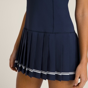 Vestido de Tenis Sólido con Logotipo Personalizado, Falda Deportiva Ajustada de Secado Rápido, Falda de Tenis Azul Sexy, Vestido de Golf para Mujer - Product Image 3
