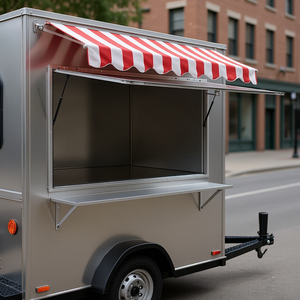 Fenêtre de service en alliage d'aluminium 96x48 avec support à 85 degrés et auvent pour camion de restauration - Product Image 2