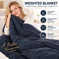 Selimut Berbobot Quilted, Selimut Berat Berbahan Polyester Bernapas dengan Butiran Kaca untuk Tidur Orang Dewasa