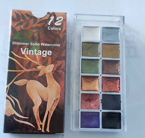 6/12 couleurs <span class=keywords><strong>bonbons</strong></span> miroitant solide <span class=keywords><strong>aquarelle</strong></span> ensemble Portable demi-casserole pour calligraphie peinture et artiste pour papier - Product Image 3