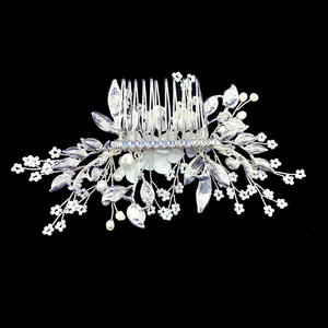 Peigne à perles d'eau fraîche avec strass, 1 pièce, accessoires de <span class=keywords><strong>cheveux</strong></span> avec fleur blanche, pour <span class=keywords><strong>mariage</strong></span> - Product Image 6