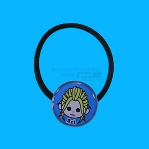 Koyuu – attache-cheveux ronde en alliage avec impression époxy pour filles, accessoire de coiffure à bande élastique noire, été 2021 - Product Image 2