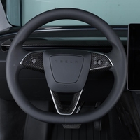 Garniture de volant en fibre de carbone sèche pour Tesla Model 3 Highland 2024, accessoires intérieurs de voiture, vente directe d'usine