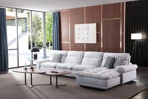 ホワイトラミー綿生地dfs家具ファクトリーアウトレットモジュラー13人掛けコーナー寝椅子ソファ - Product Image 2