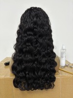 Perruque indienne bouclée 13x4 Lace Front en gros, 100% cheveux humains vierges, pré-épilée, sans colle, densité 200, noir naturel, fournisseur