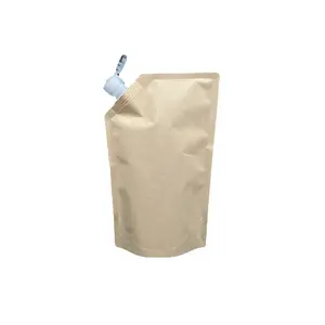 Líquido sustentável amigável biodegradável do malote do bico do papel de embalagem de Eco que empacota sacos da bebida 500ml 1000ml