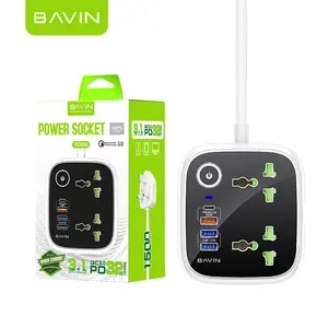 BAVIN PD QC3.0 Socket Fast Charging Office Home Laptop Desktop Mobile Cell Phone Wall UK Plug USB Power Socket PC830E