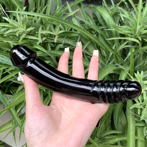 Bâton de massage en obsidienne noire naturelle, jouet sexuel, masturbateur, baguette yoni, 17,5 cm, 350 g, fait main, pour exercices de Kegel et massage thérapeutique - Product Image 4