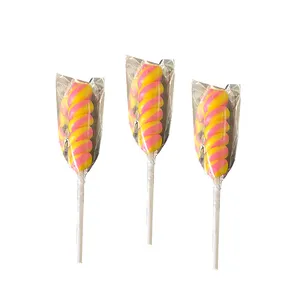 Colorful Fruit Twist Lollipop Customized Twist Lollipop Pop Stick Shape Twist Lollipop Candy