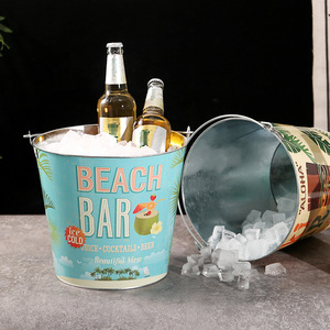 Cubo de Hielo Mystic Arts de 19 cm de Diámetro Inferior, 25.5 cm de Diámetro Superior y 23 cm de Altura, Recipiente de Hierro para Bebidas, para Uso Doméstico, Exterior, KTV y Comercial - Product Image 3