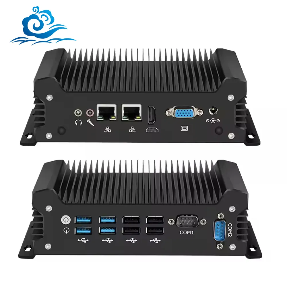 Fanless Mini PC Intel Core I7-10610U I3-1215U 2x RS232 2x GbE LAN 8x USB HD VGA Win 11 Linux Industrial Computer WiFi 4G LTE